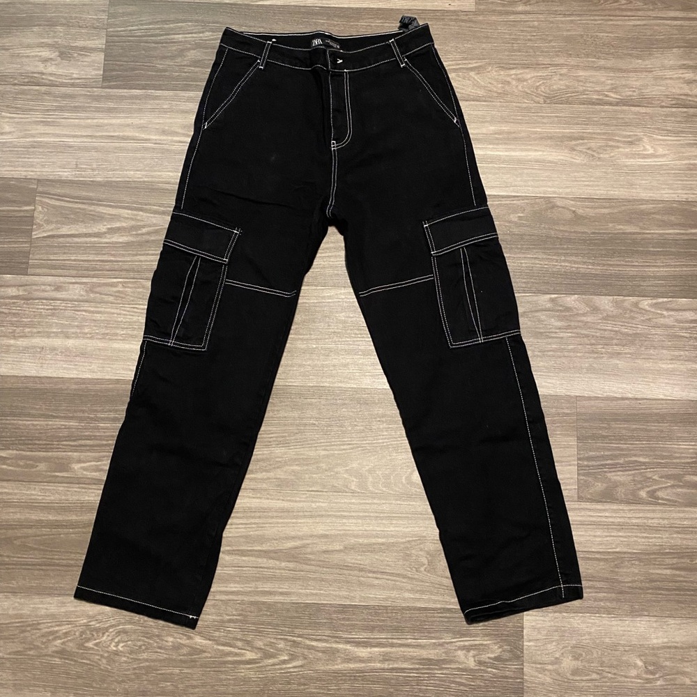 Zara Black Cargos